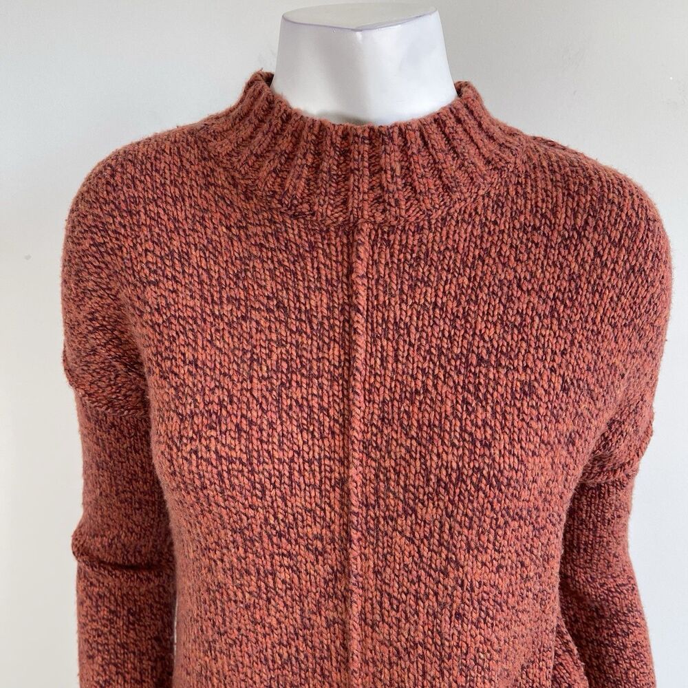 SMARTWOOL Women's Meadow Chunky Sweater Merino Wool Blend - Small Ginger Heather - Picture 2 of 11